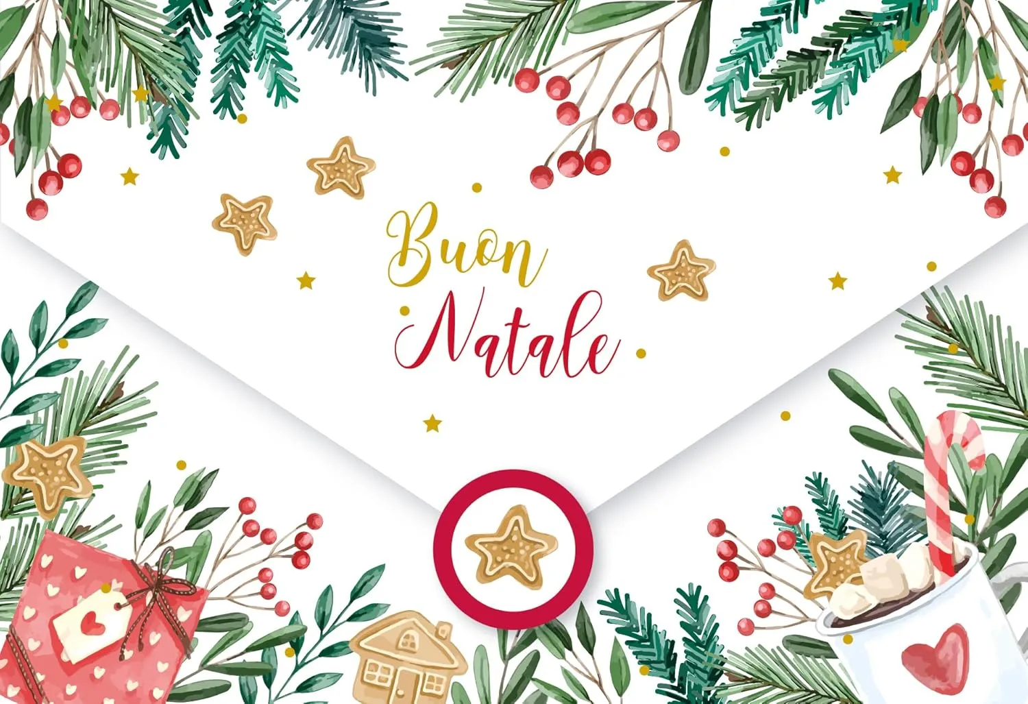 LINA OFFICINE GRAFICHE CREATIVE Italian Christmas Card Size 16 x 11 Money Holders Christmas Gift 96-910