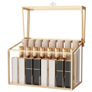 Lipstick Organizer Holder - 24 Spaces, Tempered Glass Lip Gloss and Perfume Organizer,Vanity Lipstick Holder and Organizer.