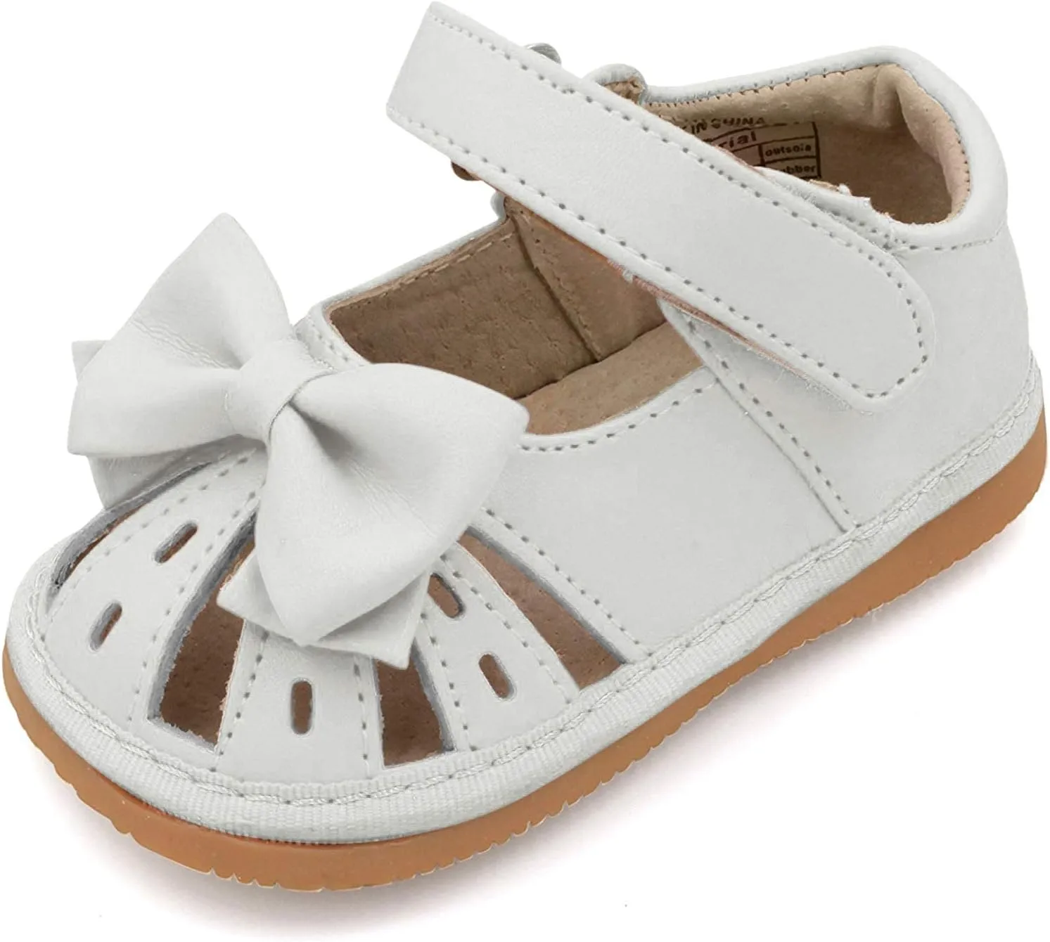 Little Mae's Boutique Mary Jane Squeaky Shoes for Toddler Girls, Ideal Walking Shoes with Removable Squeaker and Adjustable Strap - Soft Sole Shoes for Little Girls