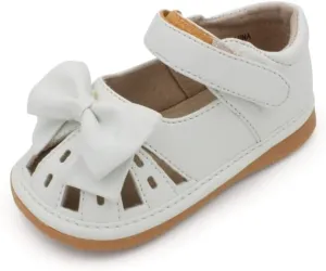 Little Mae's Boutique Mary Jane Squeaky Shoes for Toddler Girls, Ideal Walking Shoes with Removable Squeaker and Adjustable Strap - Soft Sole Shoes for Little Girls