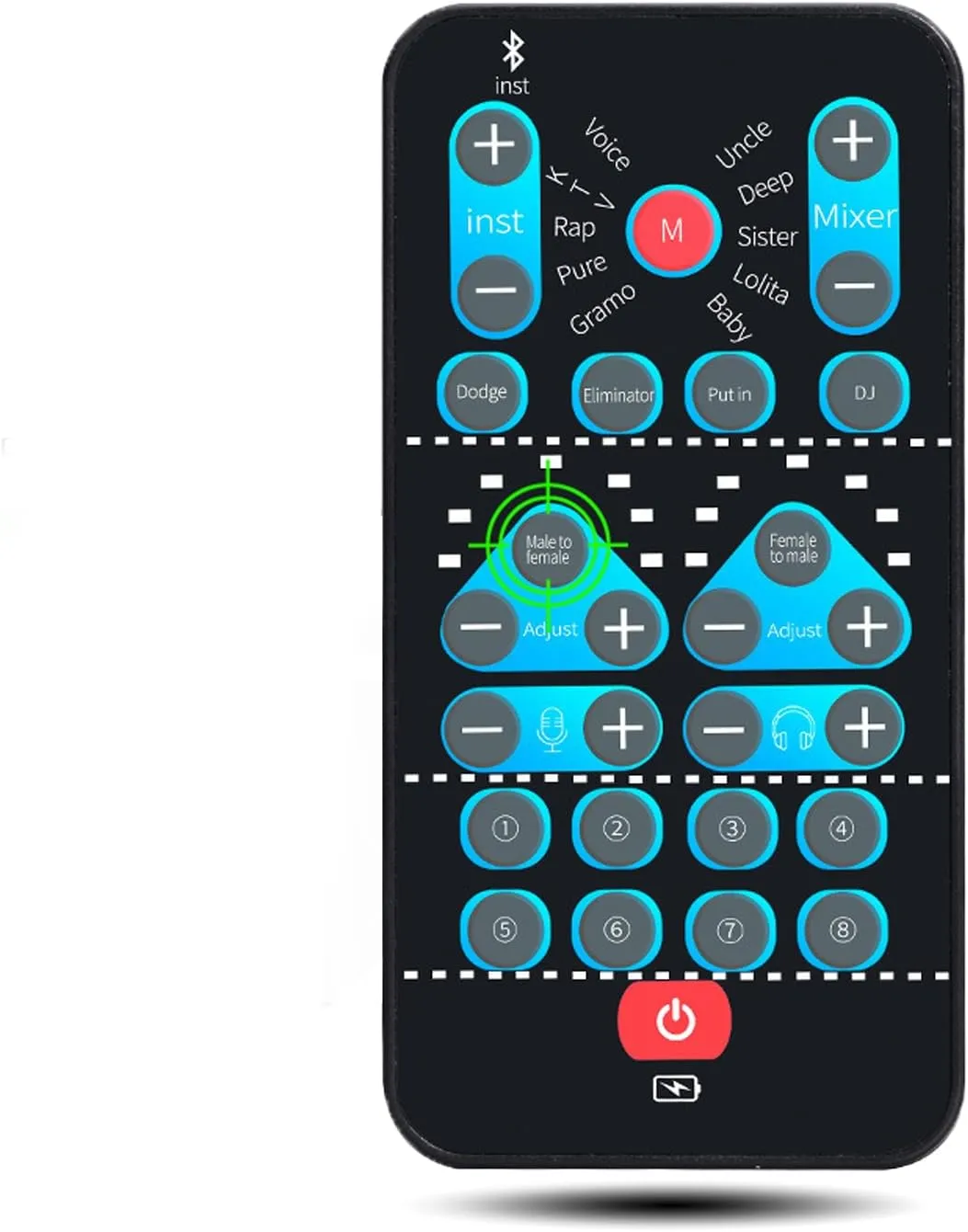 Live Sound Card with 8 Sound Effects, Mini Voice Changer for Podcast for Live Streaming on Phone Computer, Handheld Sound Card