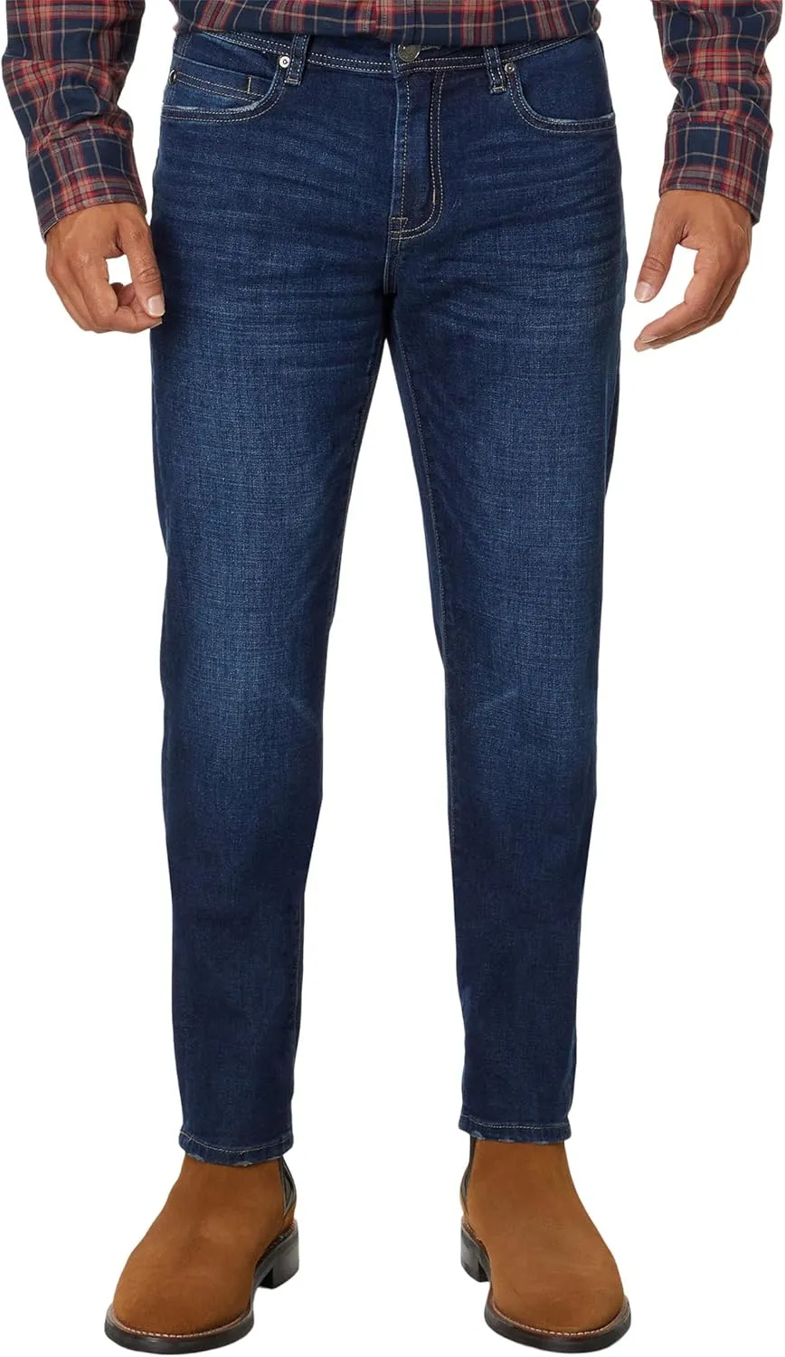 Liverpool Men's Kingston Modern Straight Crosshatch Indigo Denim