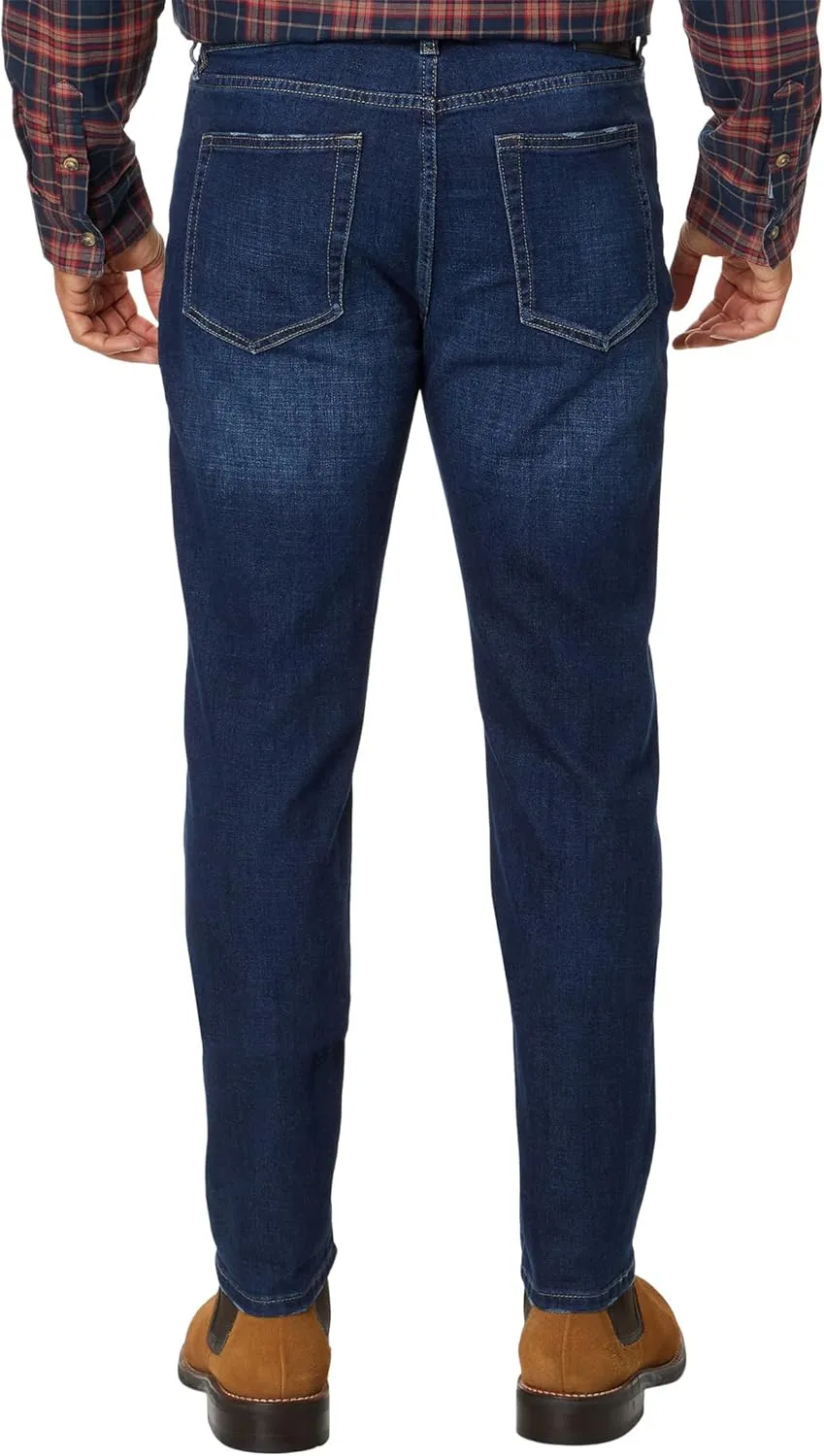 Liverpool Men's Kingston Modern Straight Crosshatch Indigo Denim
