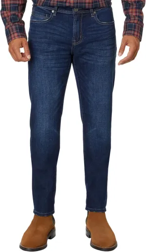 Liverpool Men's Kingston Modern Straight Crosshatch Indigo Denim