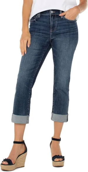 Liverpool Women's Charlie Crop Wide Rolled Cuff Jean 24in Inseam