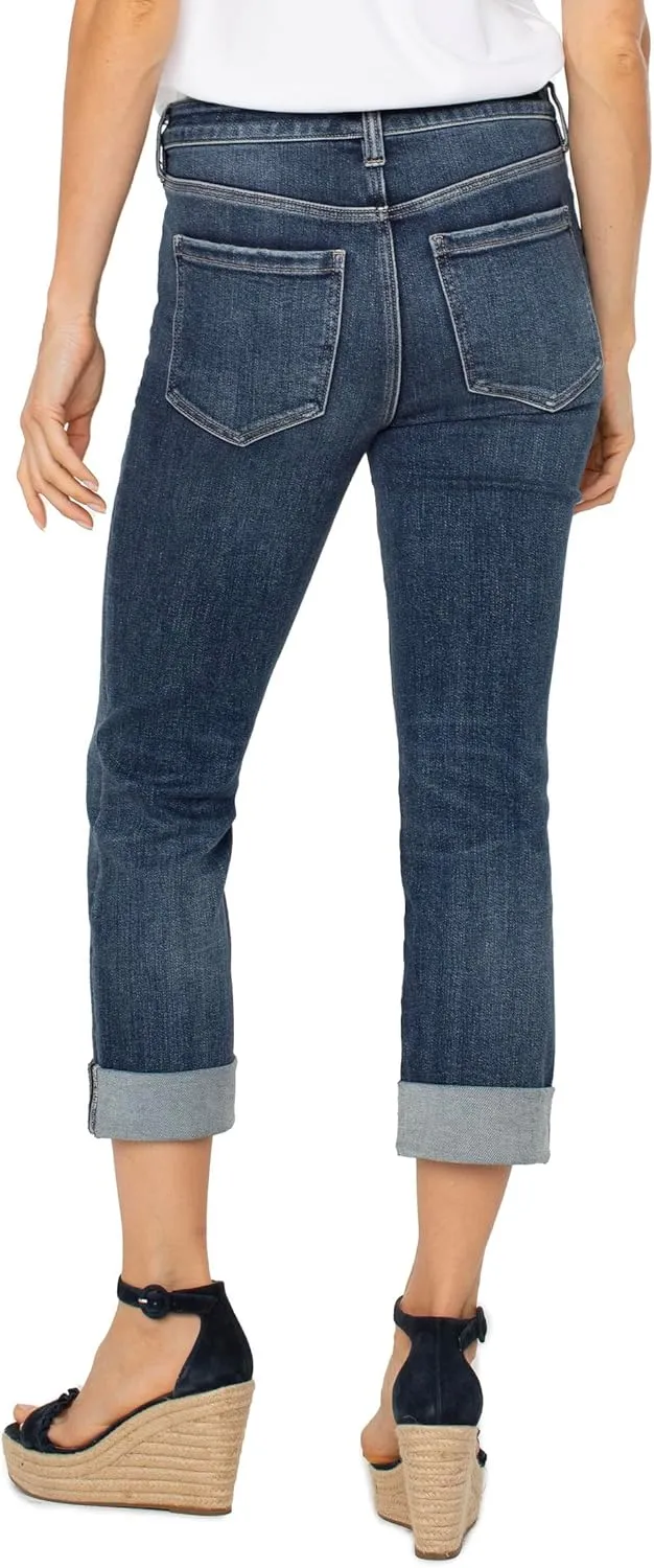 Liverpool Women's Charlie Crop Wide Rolled Cuff Jean 24in Inseam
