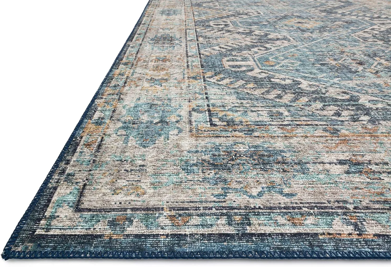Loloi II Skye Collection SKY-03 Denim/Natural 2'-3" x 3'-9" Accent Rug