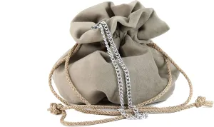 LONI British Hand Made Fantasy Suede Velvet Drawstring Clutch Shoulder Cross-body Bag