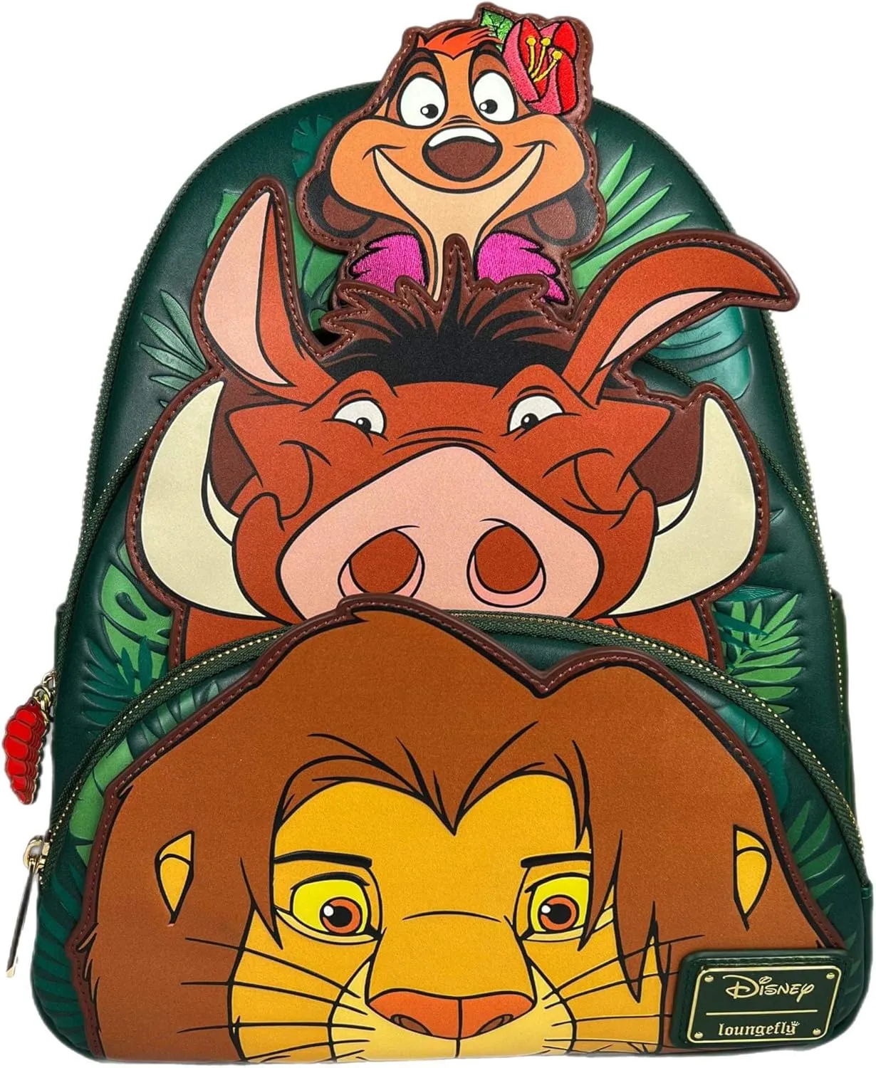 Loungefly Disney Lion King Triple Pocket Three Friends Mini Backpack Double Strap