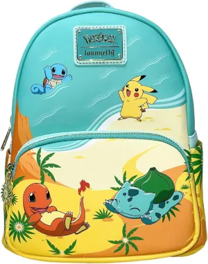 Loungefly Pokemon Original Starters Beach Scene Womens Double Strap Shoulder Bag Purse