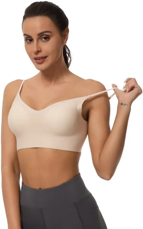 Low Back Push Up Bra Seamless Wirefree Comfort Padded Bralette Backless Convertible Support Bras