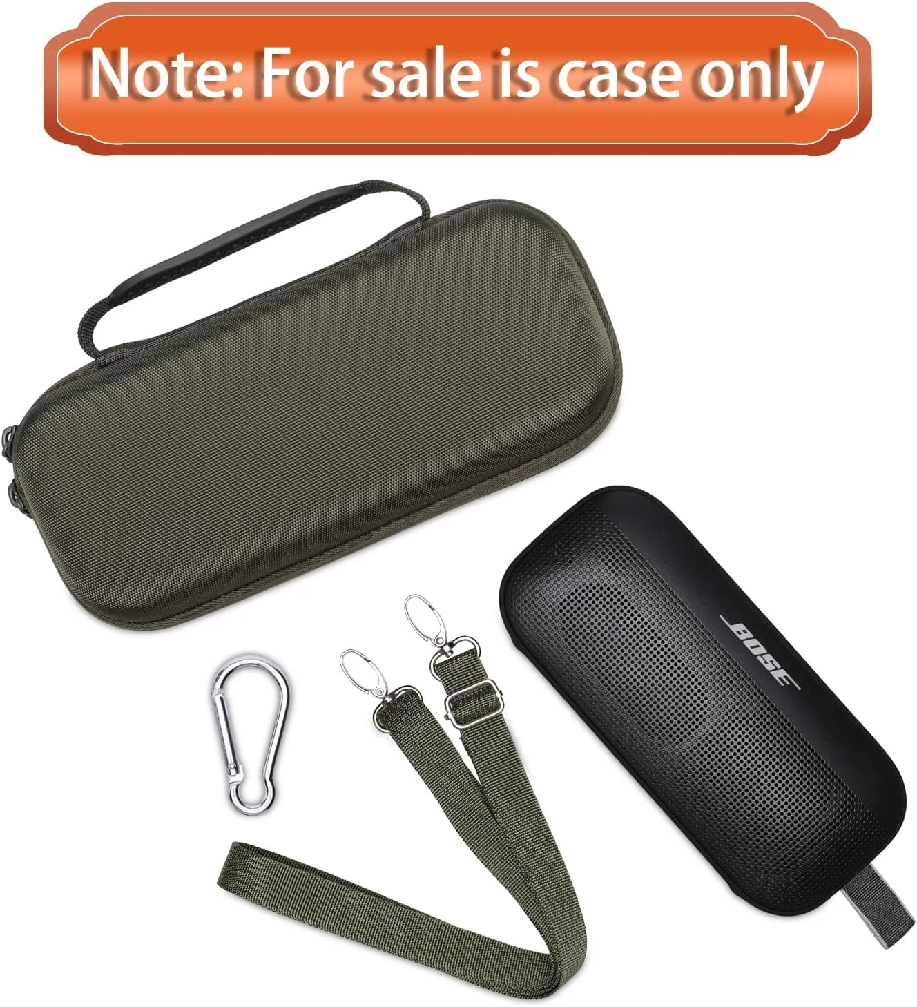 LTGEM Case Compatible with Bose SoundLink Flex 2nd Gen/SoundLink Flex Portable Bluetooth Speaker with Shoulder Strap, Green(Case Only)