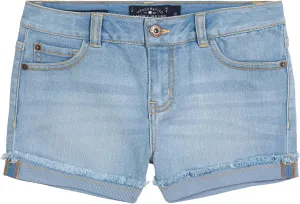 Lucky Brand Girls' Cuffed Jean Shorts, Stretch Denim with 5 Pockets, Mid to High Rise Waist