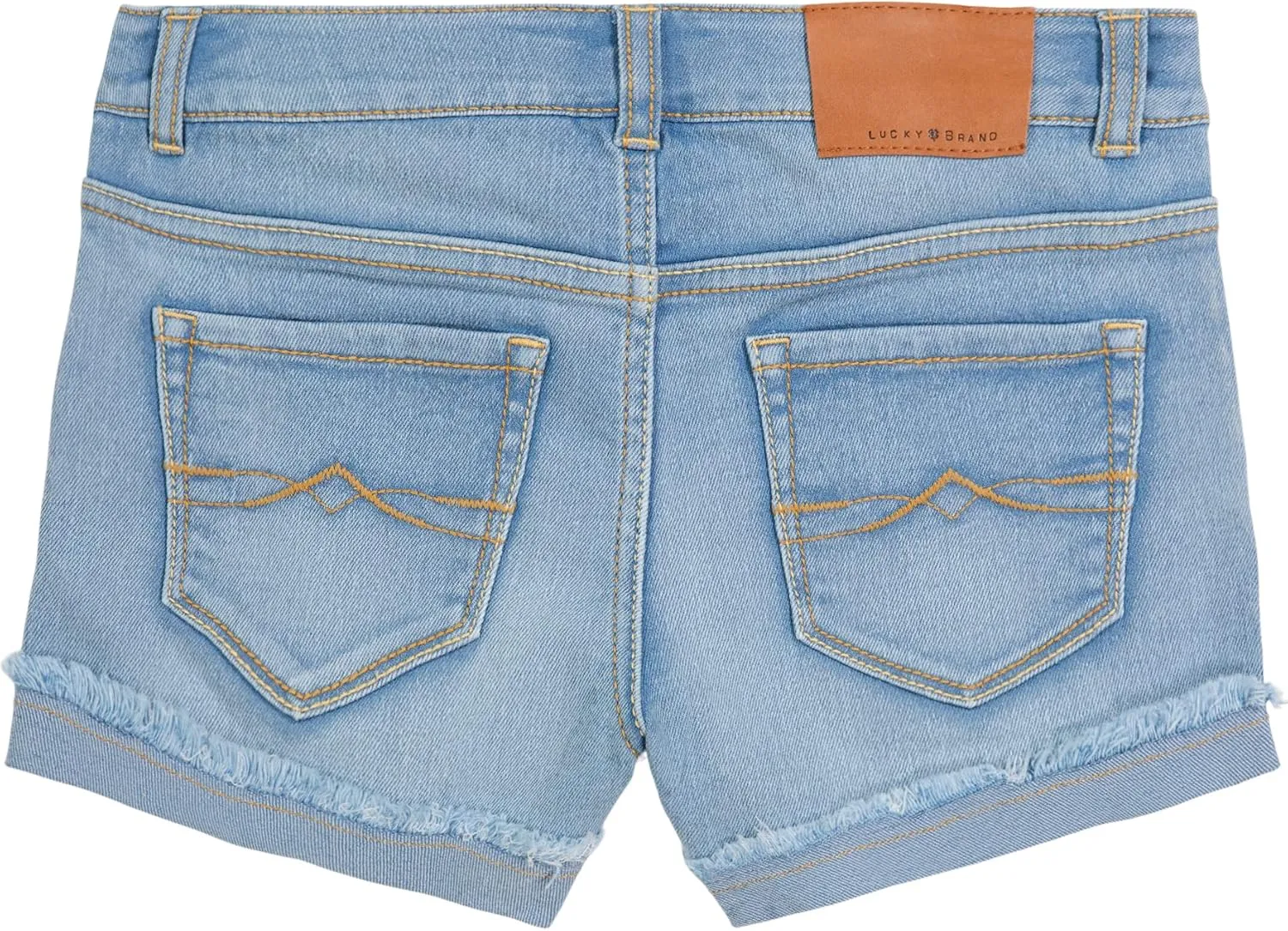 Lucky Brand Girls' Cuffed Jean Shorts, Stretch Denim with 5 Pockets, Mid to High Rise Waist