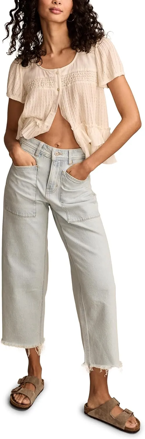 Lucky Brand Women's Lucky Legend Crop Patch Pocket Wide Leg