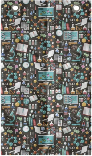Lunarable Science Hanging Pocket Organizer, Chemical and Scientific Elements DNA Module Globe Atom Experiment Pattern, Printed Polyester Storage Bag with Pockets, 21" x 31", Multicolor
