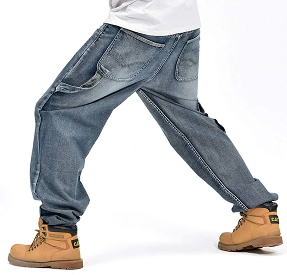 LUOBANIU Men's Baggy Jeans Hip Hop Jeans Loose fit 90s Vintage Cargo Pants Baggy Fit Fashion Dance Skater Skateboard Pants