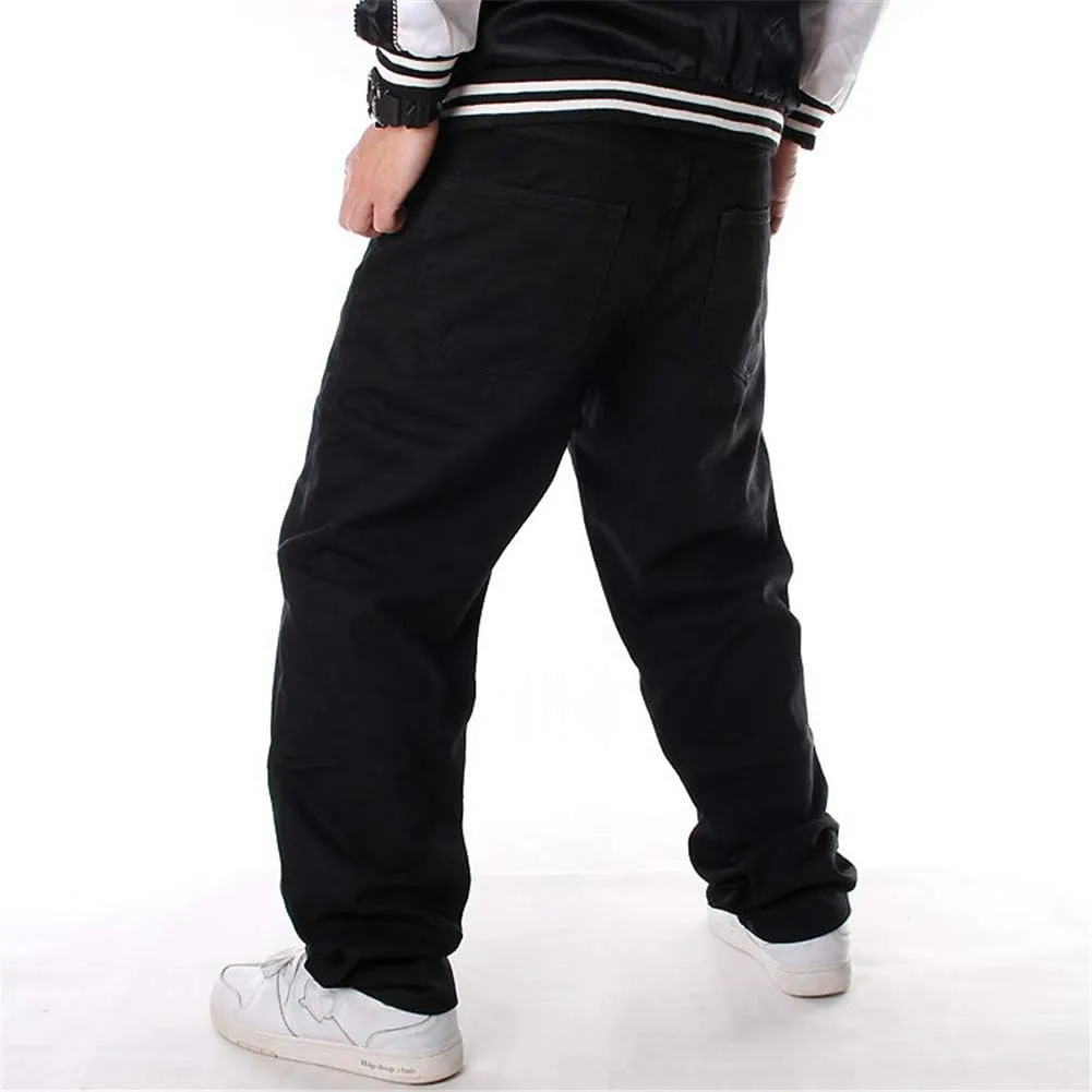 LUOBANIU Men's Black Baggy Jeans Hip Hop Loose fit 90s Vintage Cargo Denim Pants Fashion Dance Skater Skateboard Pants
