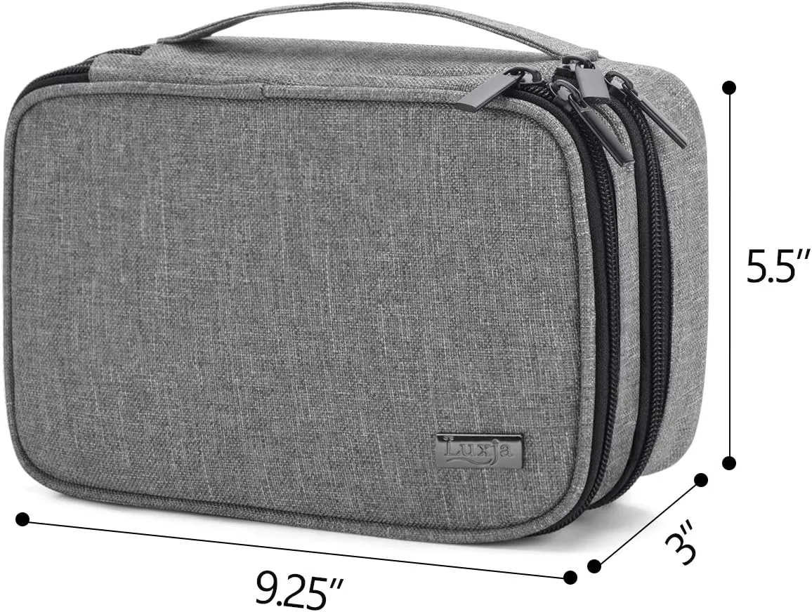 Luxja Sewing Accessories Organizer, Double-Layer Sewing Supplies Organizer for Needles, Scissors, Measuring Tape, Thread and Other Sewing Tools (NO Accessories Included), Gray