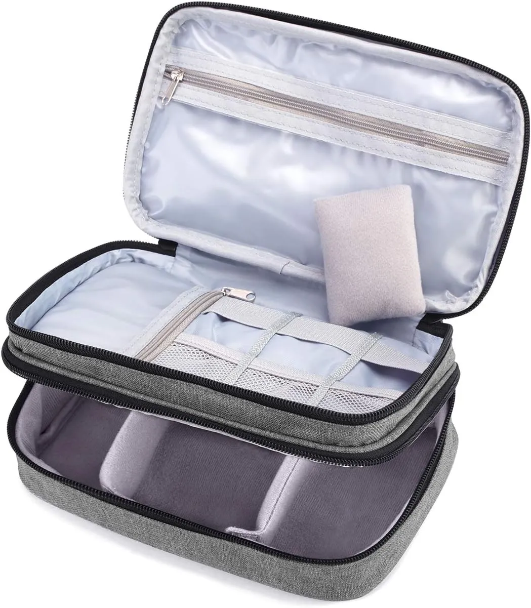 Luxja Sewing Accessories Organizer, Double-Layer Sewing Supplies Organizer for Needles, Scissors, Measuring Tape, Thread and Other Sewing Tools (NO Accessories Included), Gray