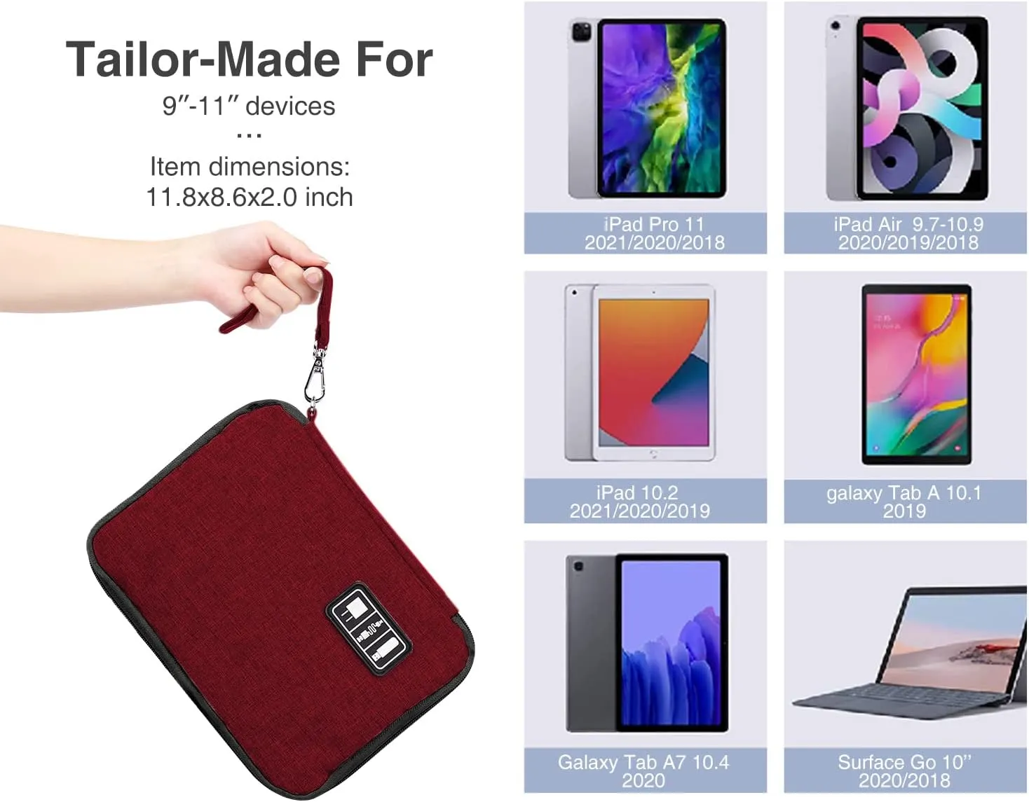 Luxtude Electronic, Red, L, Minimalist Tech Organizer