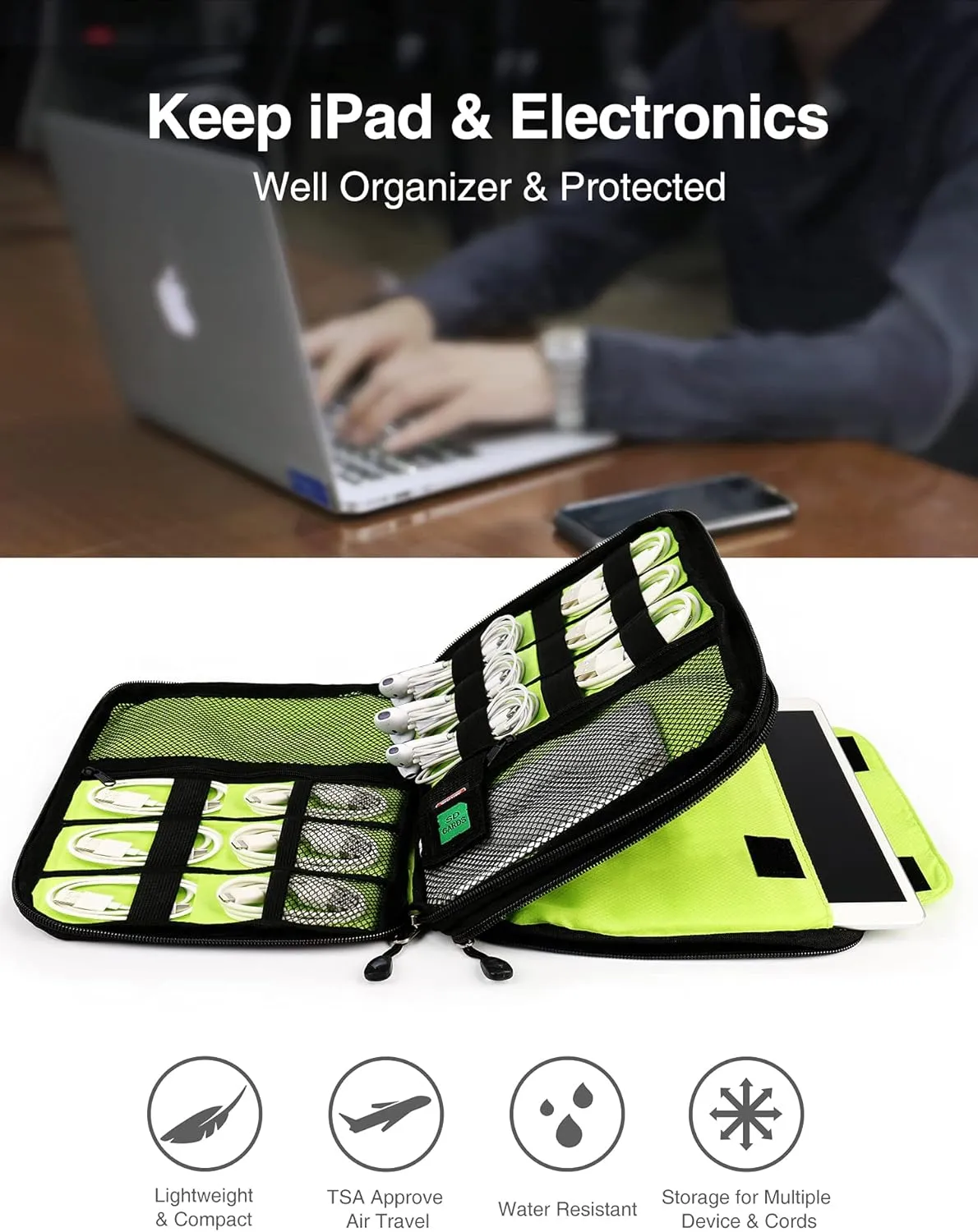 Luxtude Electronic, Red, L, Minimalist Tech Organizer