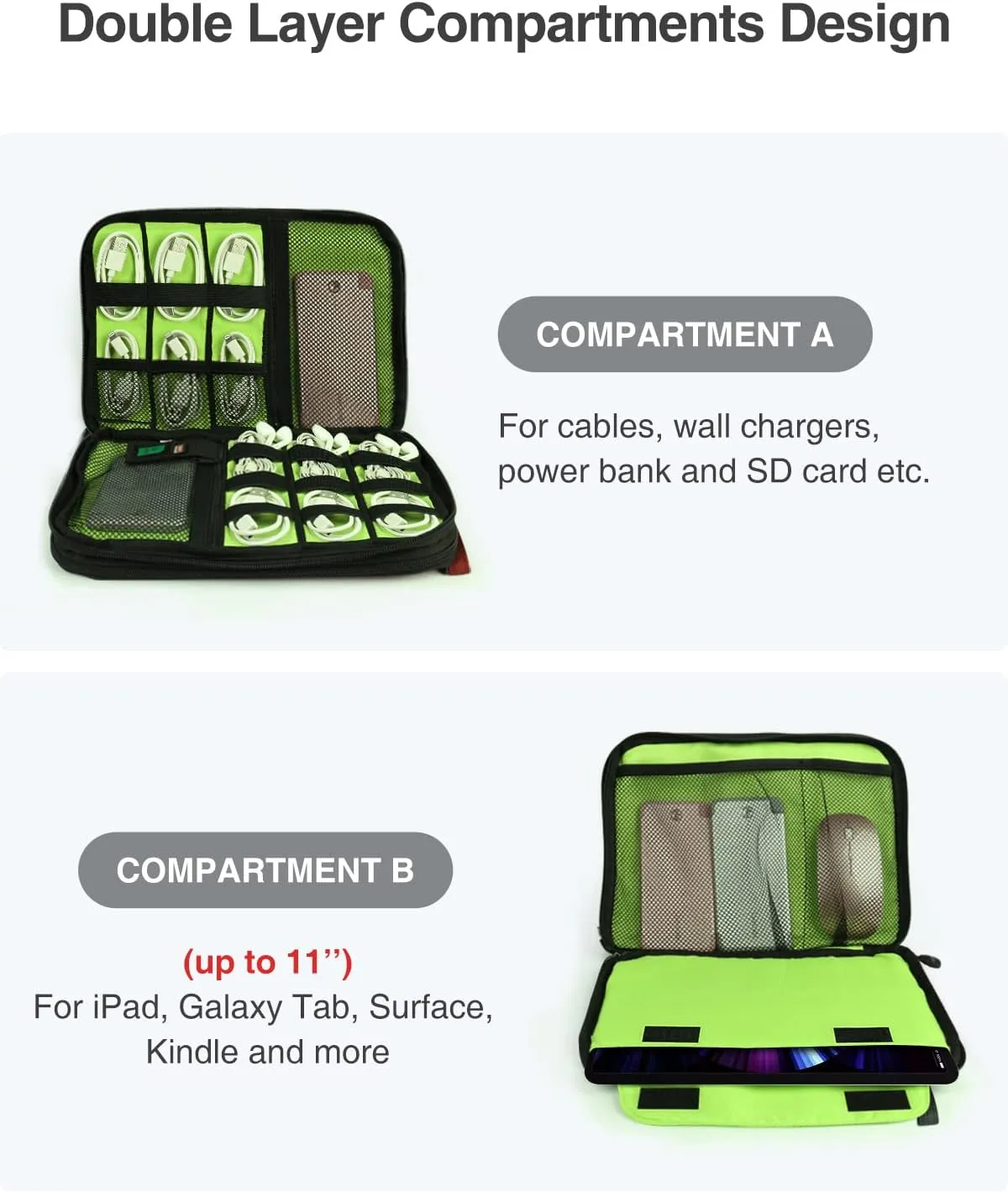 Luxtude Electronic, Red, L, Minimalist Tech Organizer