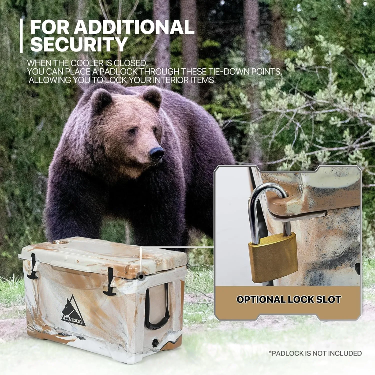MADOG Portable Small Cooler, Lightweight Hard Cooler, Leak-Proof Beach Cooler for 5-7 Days Ice Retention, LLDPE Compact Coolers for Camping, Drink and Traveling