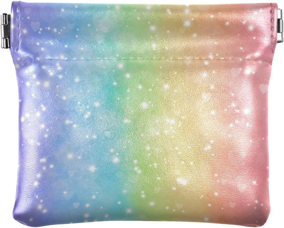 Magic Glitter Rainbow Women Cute Coin Purse Leather Funny Squeeze Girls Small Change Purse