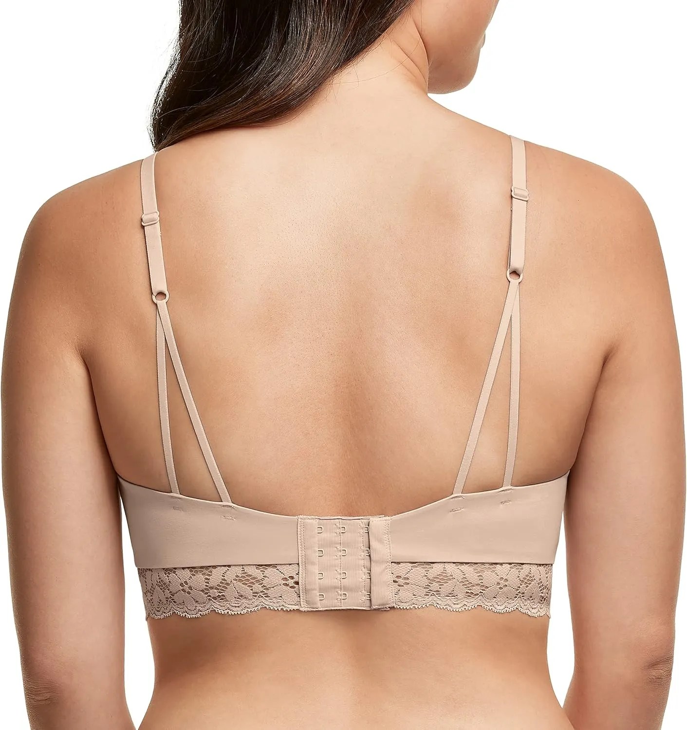 Maidenform Pure Comfort Lace Bralette, Our Best Longline Bralette for Women, Convertible Wireless Bra