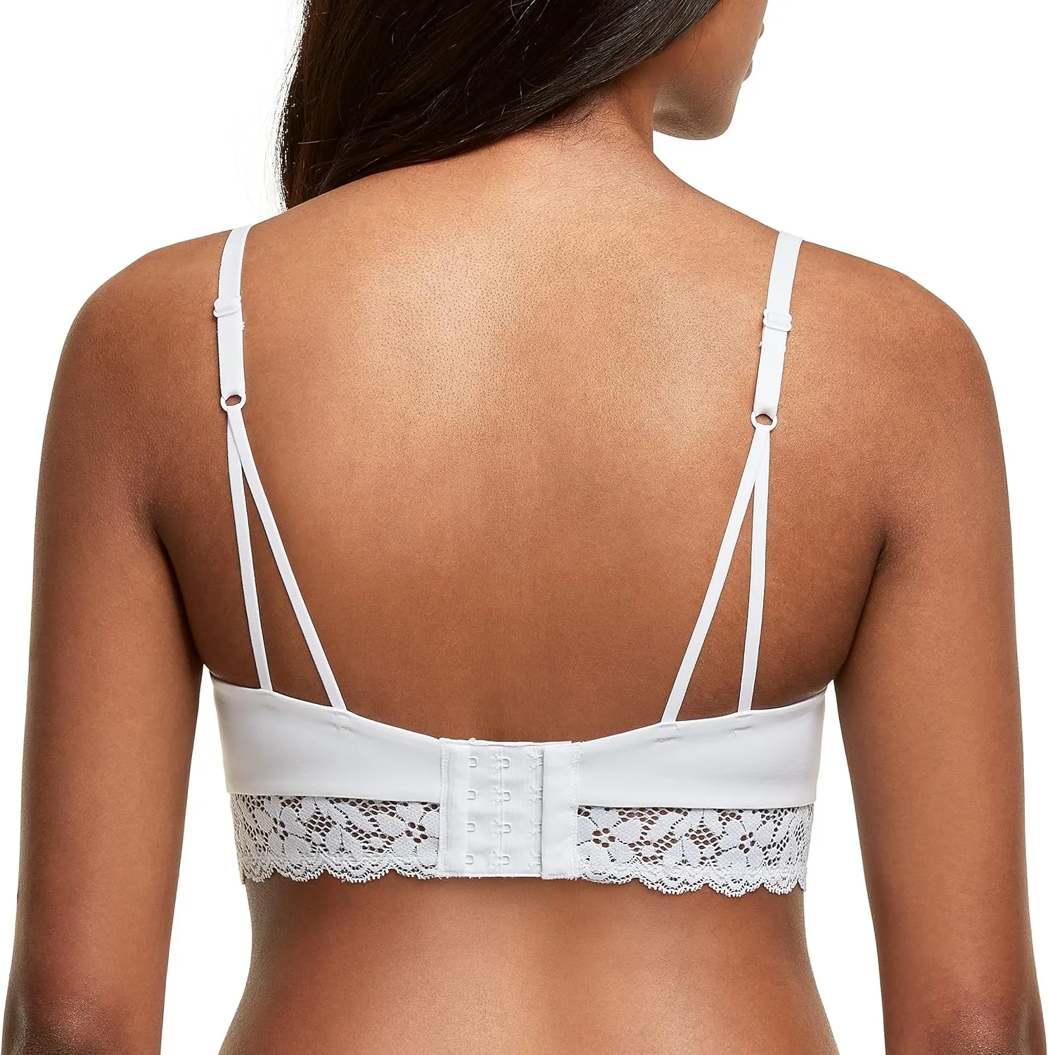 Maidenform Pure Comfort Lace Bralette, Our Best Longline Bralette for Women, Convertible Wireless Bra