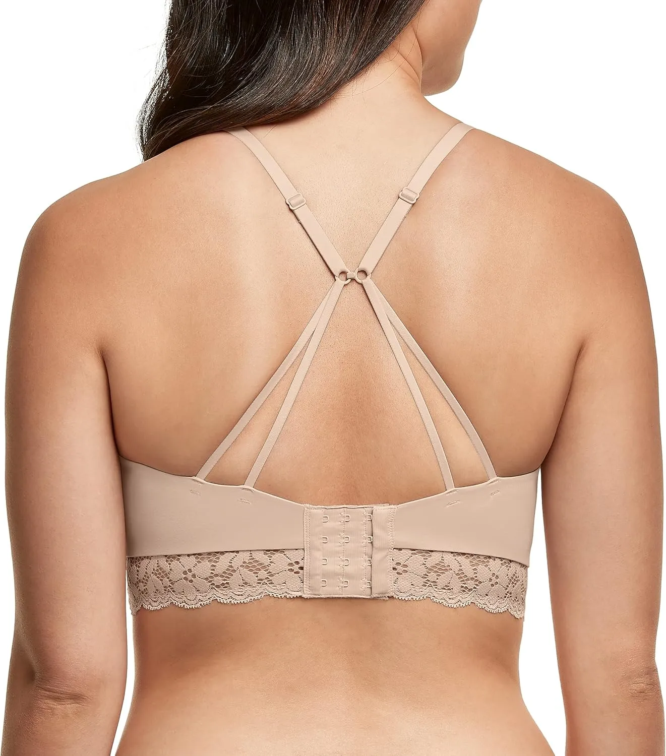 Maidenform Pure Comfort Lace Bralette, Our Best Longline Bralette for Women, Convertible Wireless Bra