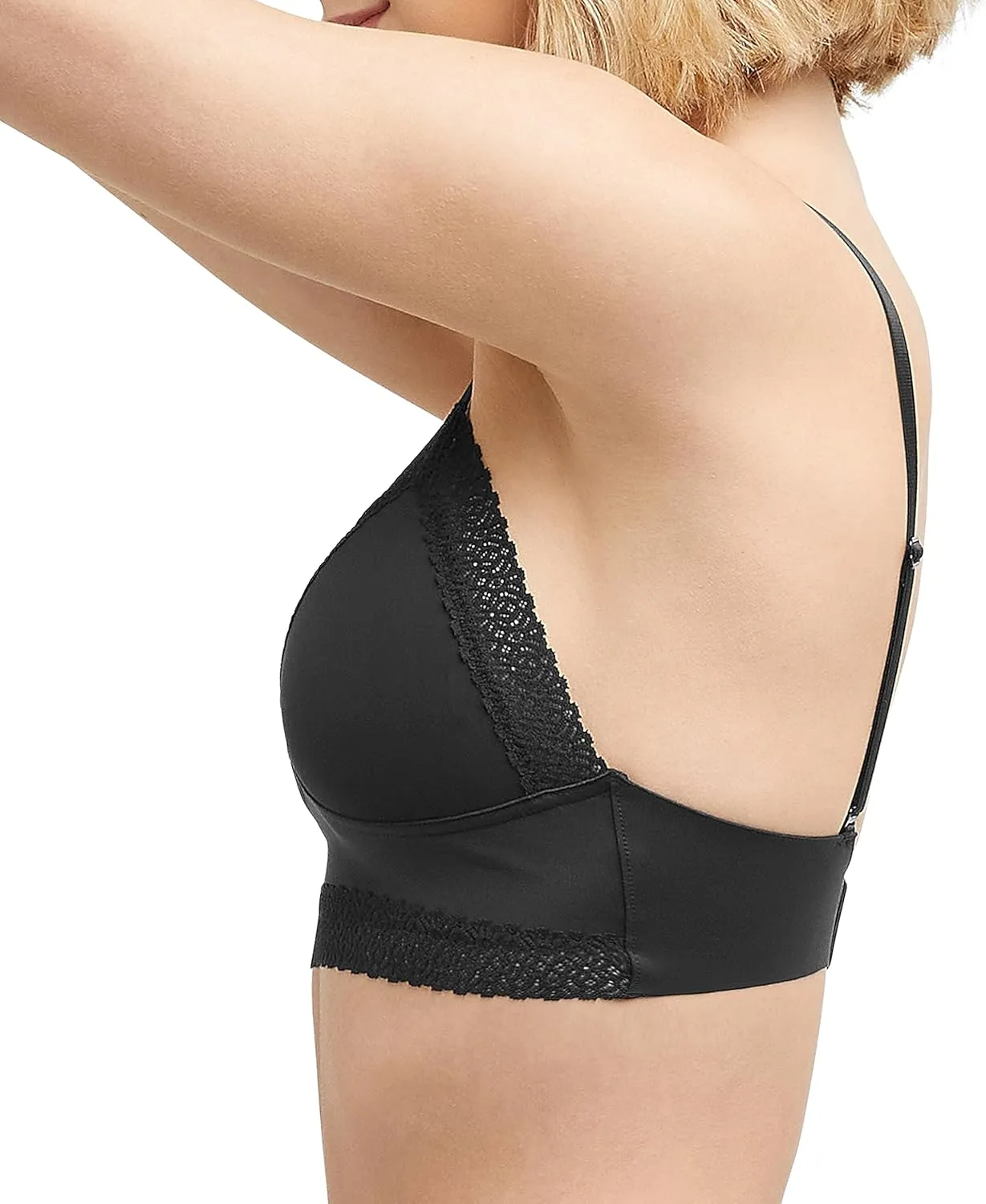 Maidenform Women's M Lace Trim Triangle Rib Bralette