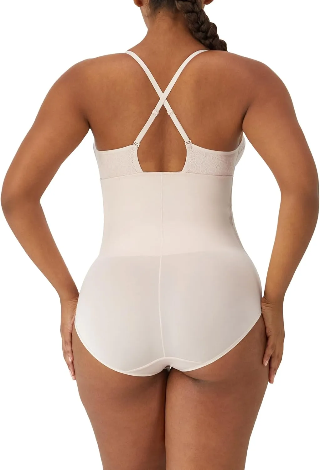 Maidenform Women's Shapewear Tummy Control Lace Bodysuit, Built-in Wireless Bra Converts to Strapless, Wedding Shapewear