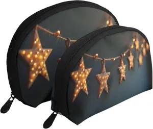 Makeup Bag for Purse Compatible with Brown Vintage Rusty Stars Primitive Country Rustic Primitives, Makeup Bag Cosmetic Zipper Pouch Purse, Travel Coin Pouch Storage Bag Make Up Organizer for Women