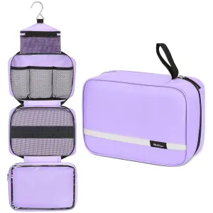 Maliton Travel Toiletry Bag for Women, Hanging Toiletry Bag with 4 Compartments, Portable and Waterproof Compact travel Bathroom Organizer,Ideal for Travel or Daily Life(Purple)