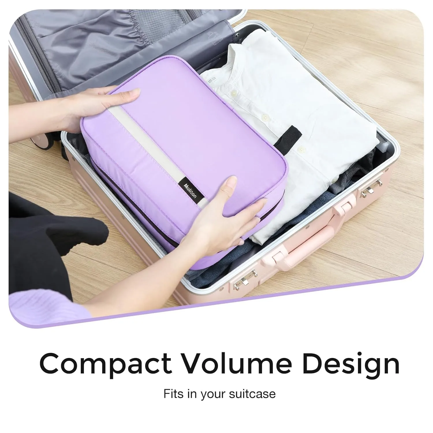 Maliton Travel Toiletry Bag for Women, Hanging Toiletry Bag with 4 Compartments, Portable and Waterproof Compact travel Bathroom Organizer,Ideal for Travel or Daily Life(Purple)