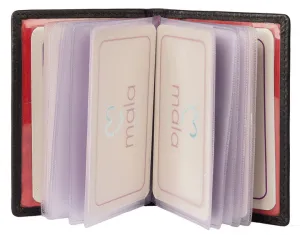 Mason Card / Travel Pass Holder Black & Red - RFID