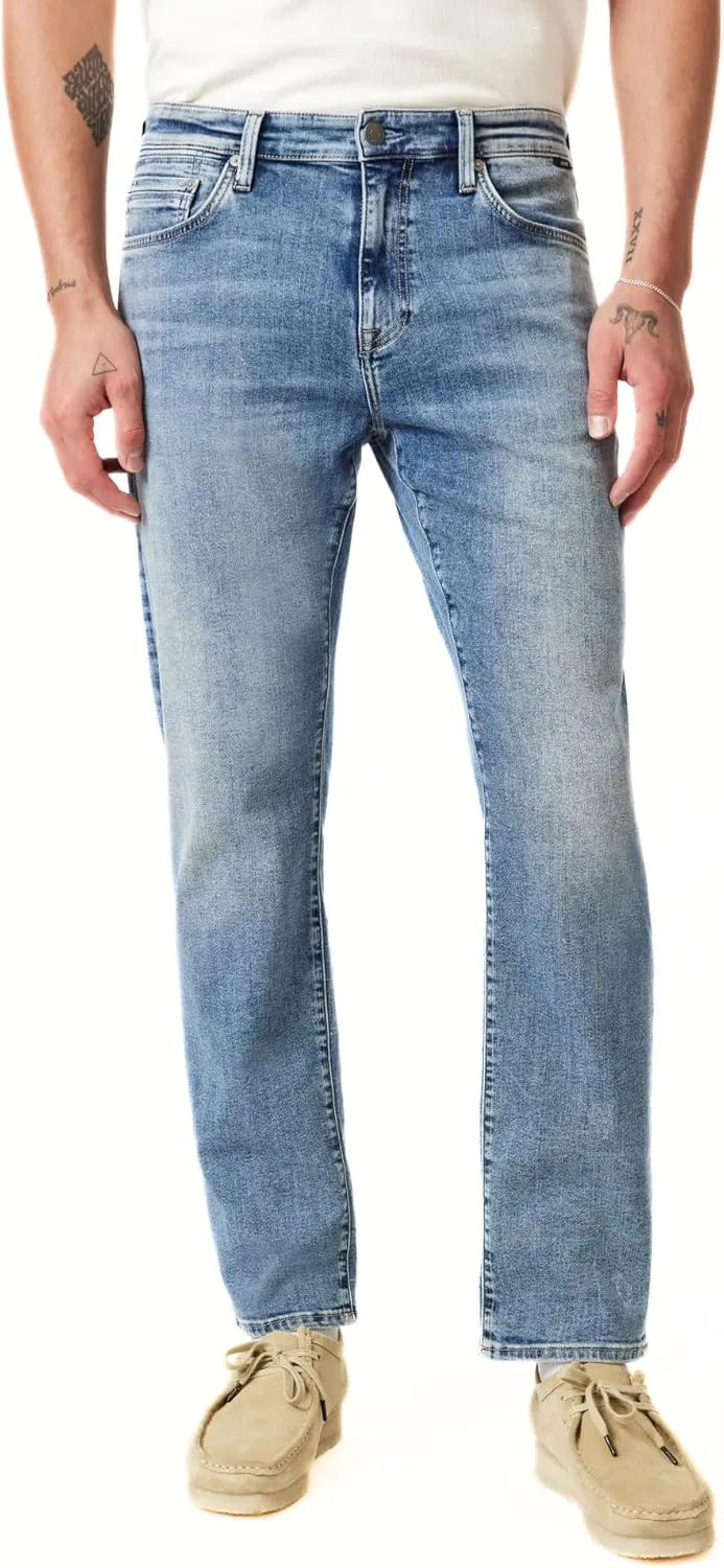 Mavi Men's Zach Mid Rise Straight Leg Jeans, Mid Used Williamsburg 33x34 Medium Blue