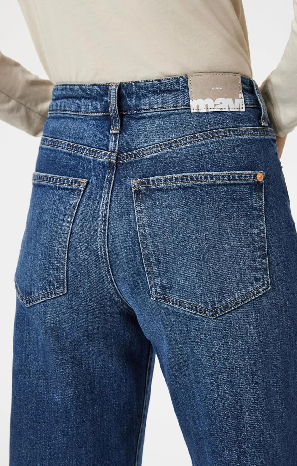 Mavi Women's Florida Mid Rise Wide Leg Jeans