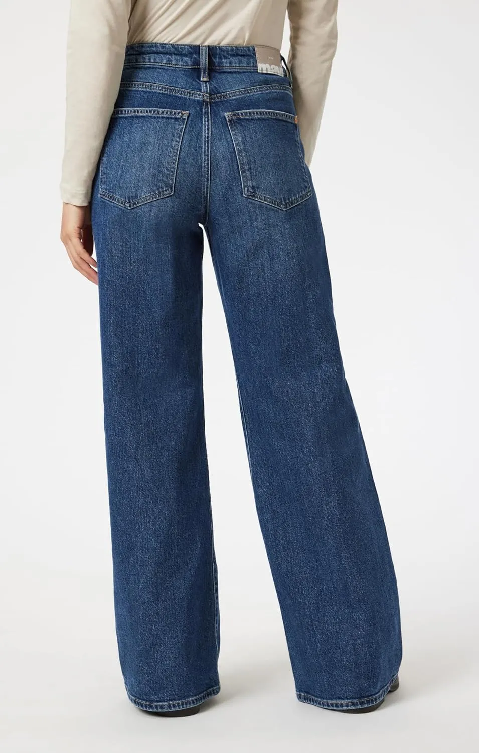 Mavi Women's Florida Mid Rise Wide Leg Jeans