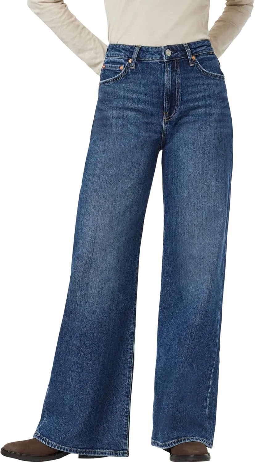 Mavi Women's Florida Mid Rise Wide Leg Jeans