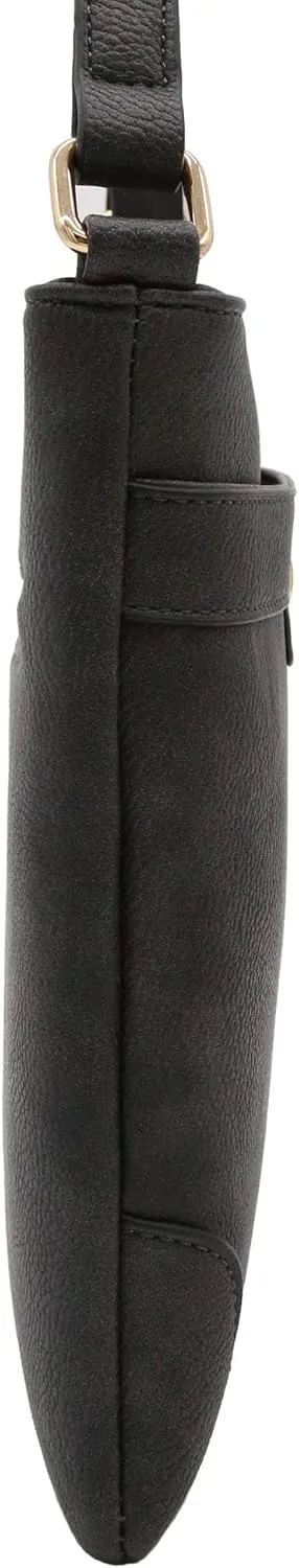 Medium Size Solid Modern Classic Crossbody Bag with Gold Plate