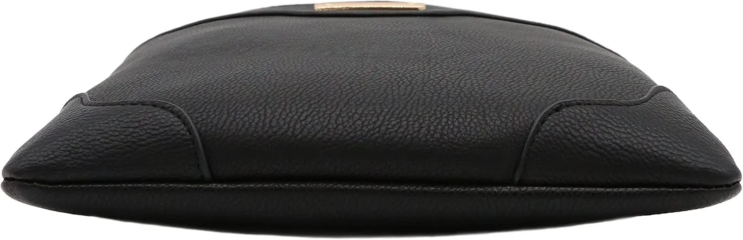 Medium Size Solid Modern Classic Crossbody Bag with Gold Plate