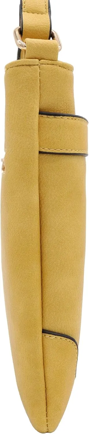 Medium Size Solid Modern Classic Crossbody Bag with Gold Plate