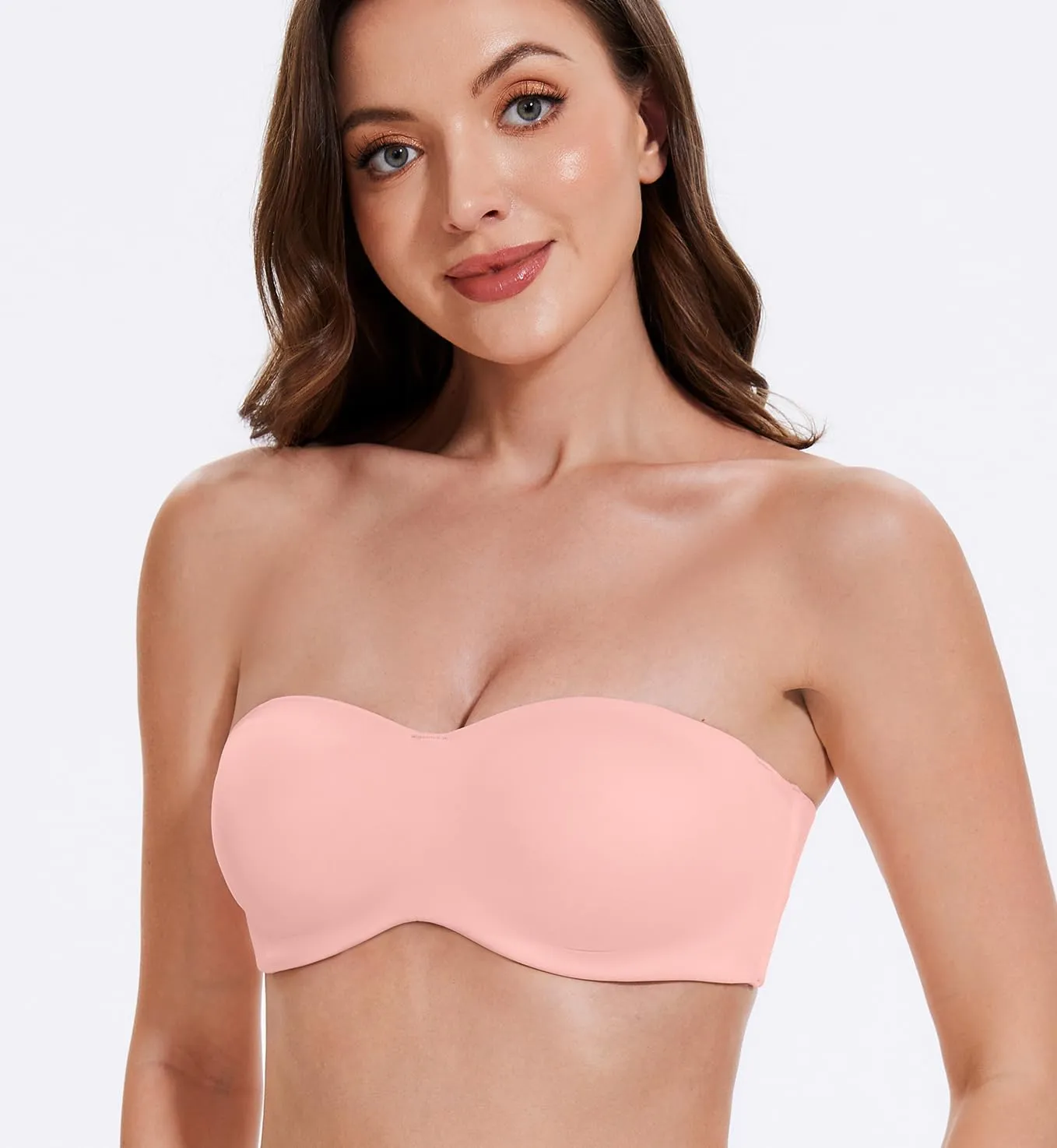 MELENECA Women's Strapless Bra for Large Bust Minimizer Unlined Bandeau with Underwire