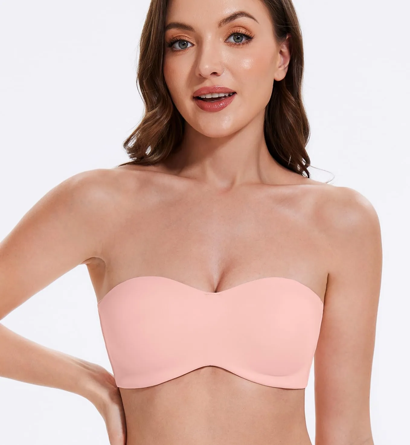 MELENECA Women's Strapless Bra for Large Bust Minimizer Unlined Bandeau with Underwire