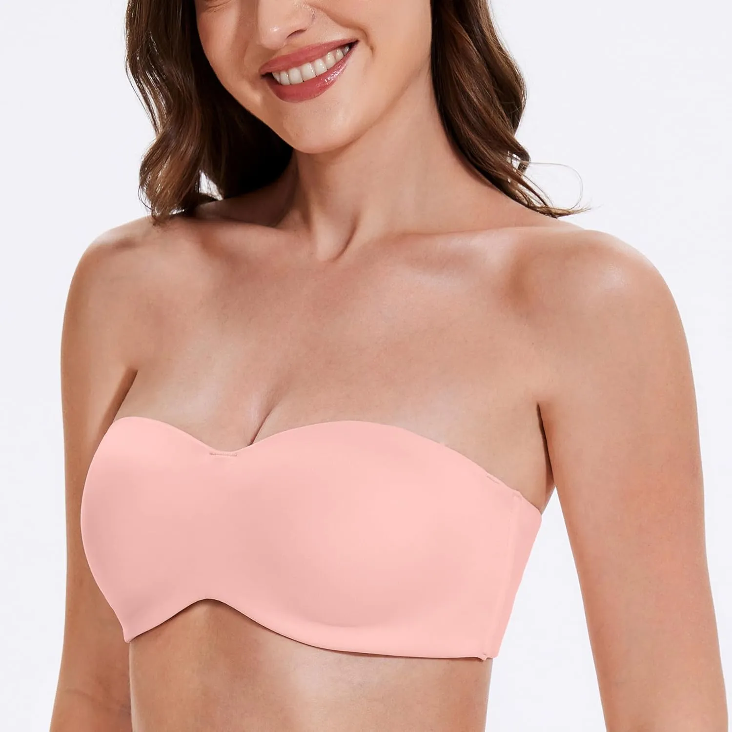 MELENECA Women's Strapless Bra for Large Bust Minimizer Unlined Bandeau with Underwire