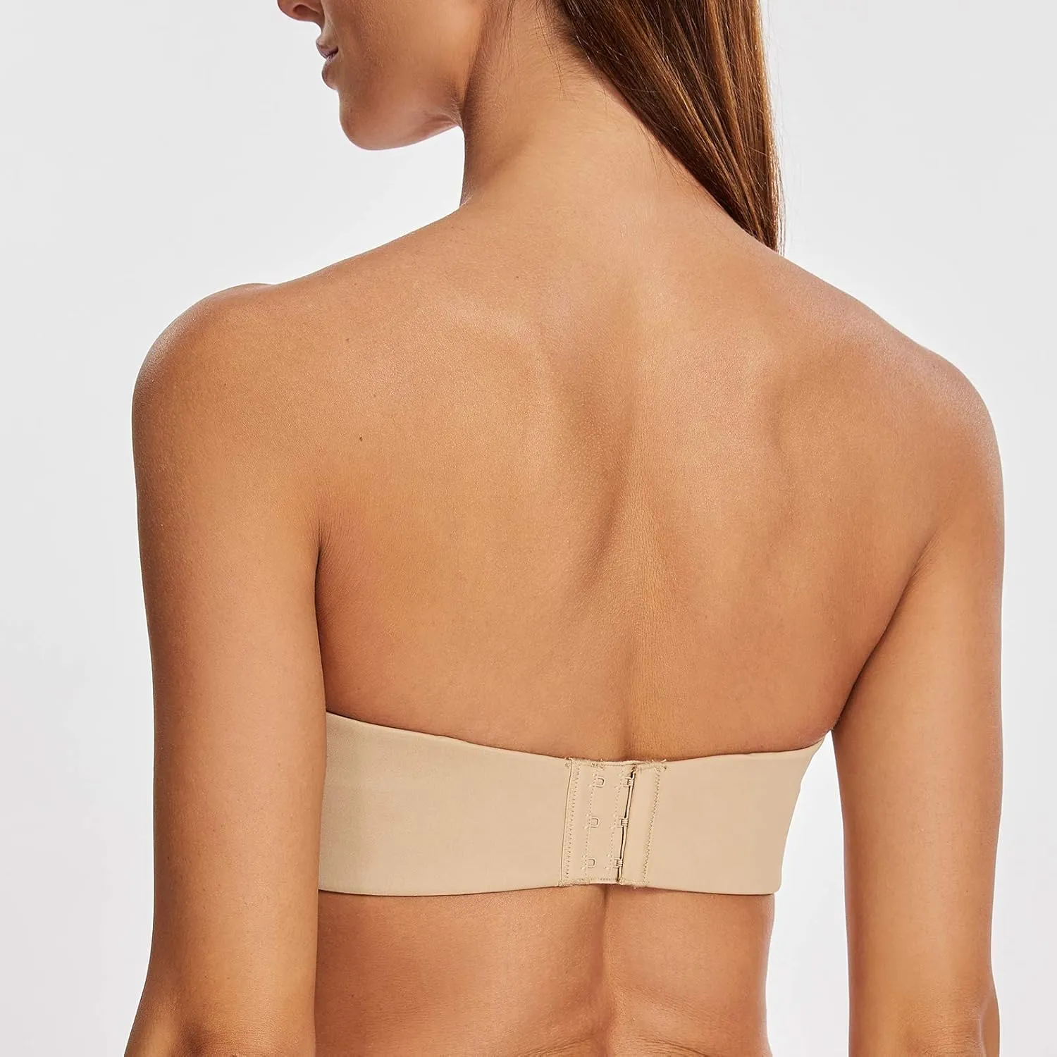 MELENECA Women's Strapless Bra for Large Bust Minimizer Unlined Bandeau with Underwire