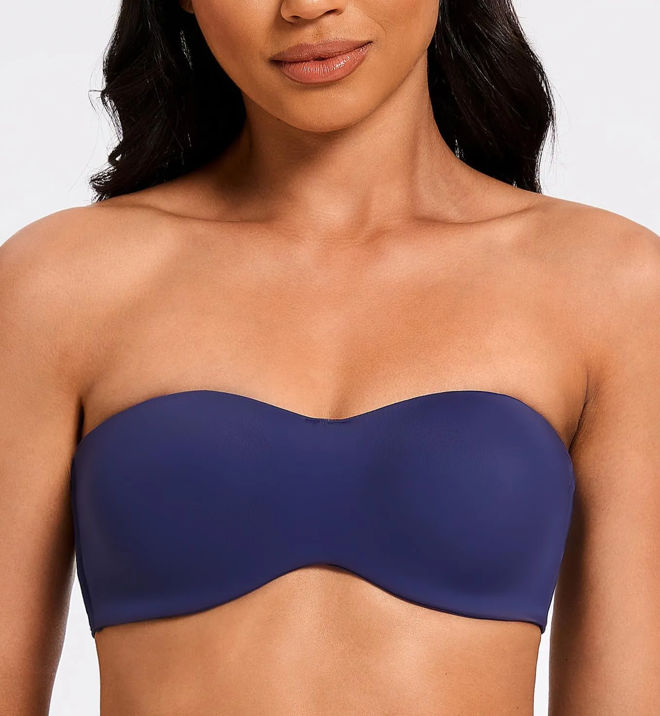 MELENECA Women's Strapless Bra for Large Bust Minimizer Unlined Bandeau with Underwire